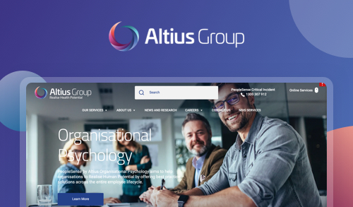 The image shows a portion of a webpage from "Altius Group." At the top left, the Altius Group logo and name appear. Below ...