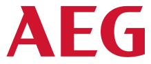 AEG logo in bold red letters on white background.