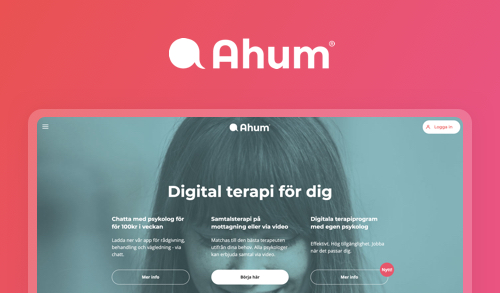 Ahum digital therapy platform offering chat, video, and personalized programs
