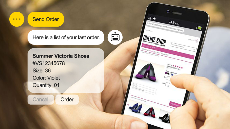 Online shopping for Summer Victoria Shoes in violet on mobile phone screen