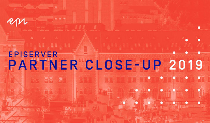 Optimizely Partner Close-Up 2019 event title with city building background