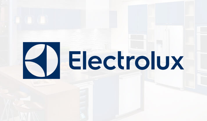 Electrolux logo with modern kitchen appliances showcasing home innovation